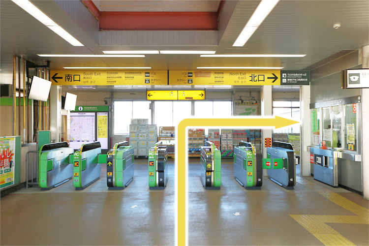 改札を出て右折、北口に向かいます